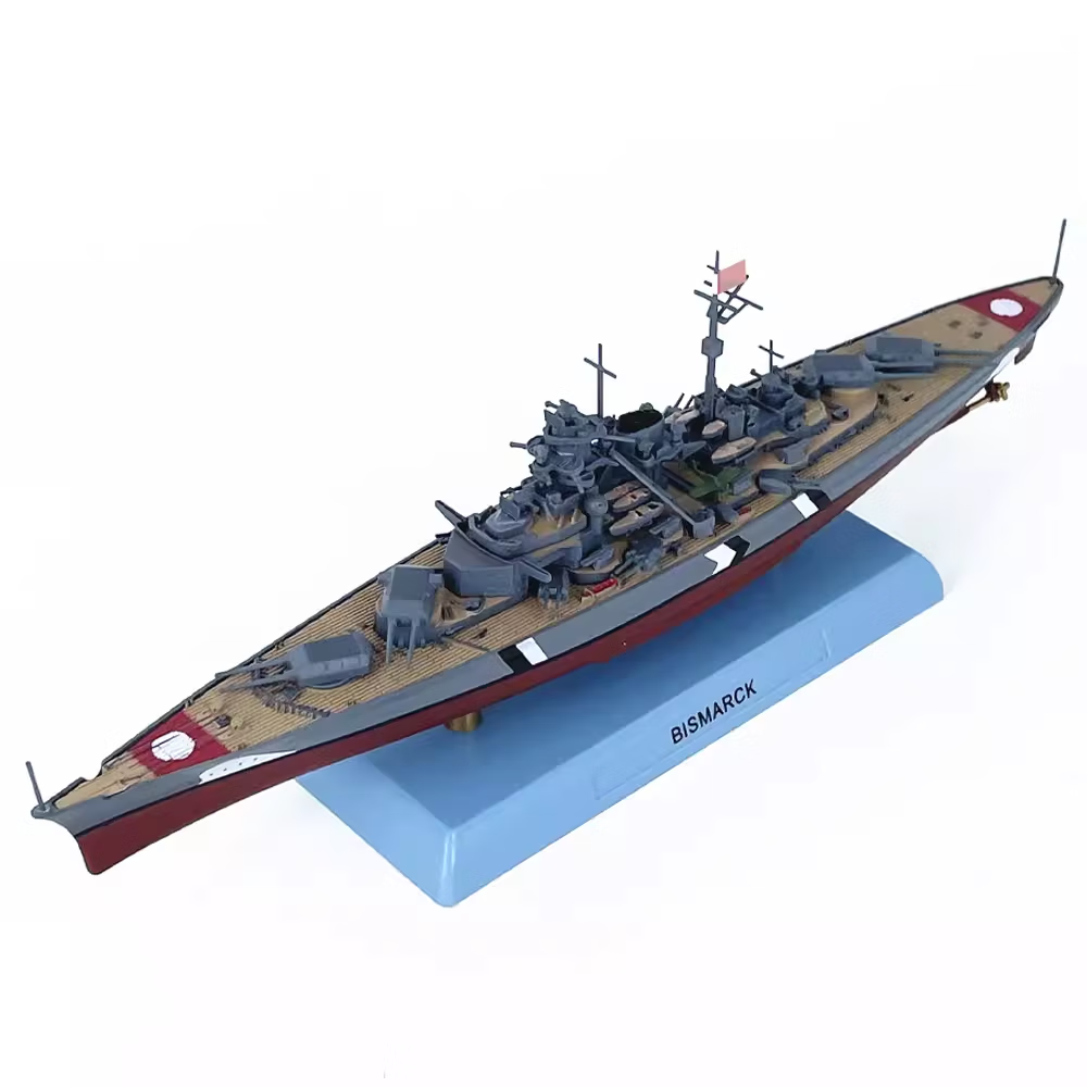 wltk1:1000俾斯麦号战列舰模型合金船身仿真上色完成品收藏摆件