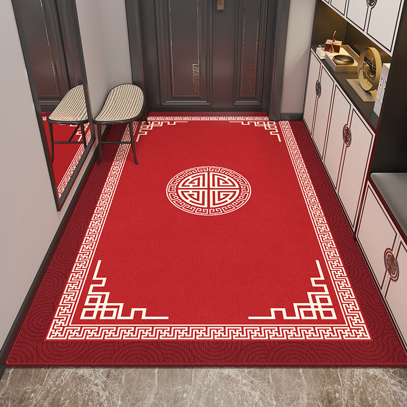 寶麗彩 新中式入戶(hù)地墊門(mén)墊進(jìn)門(mén)腳墊家用玄關(guān)防滑門(mén)墊喜慶比利時(shí)絨墊子 福澤臨門(mén) 【專(zhuān)業(yè)定制】其他尺寸聯(lián)系客服