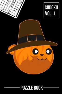 预订  thanksgiving orange tabby cat sudoku pilgrim hat season