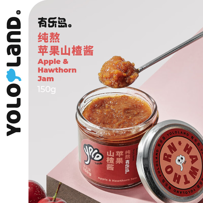 有樂(lè )島有樂(lè )島/純熬蘋(píng)果山楂醬果肉無(wú)添加果膠白砂糖果醬涂抹面包 蘋(píng)果山楂醬150g
