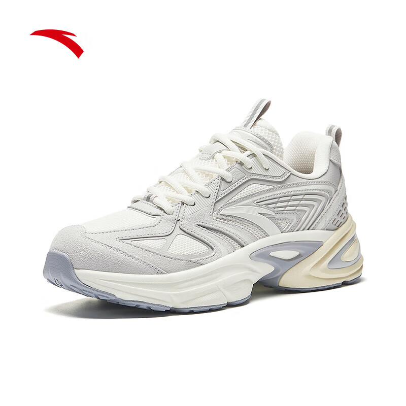 安踏千禧冰河丨休闲鞋男鞋秋季网面透气运动鞋舒适跑步鞋复古老爹鞋子