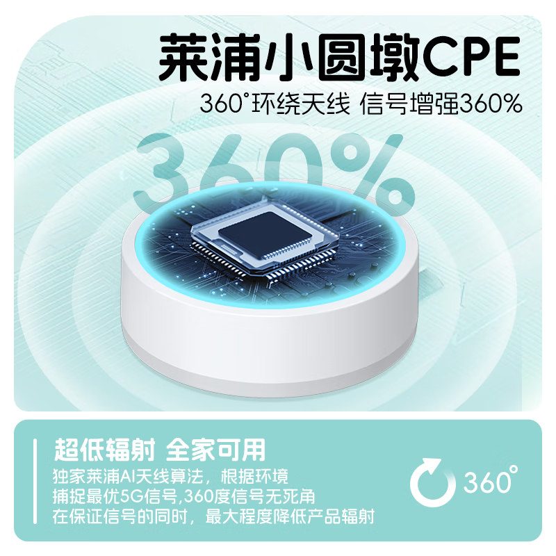 莱浦小圆墩 真5G-CPE随身wifi2025新款5g移动无线wifi随身无线wifi上网宝便携式路由器热点免插卡通用 5G-CPE至尊(插电款+送1500G流量+运费险