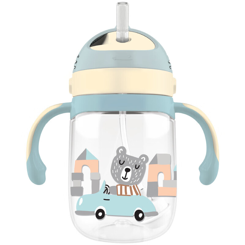 乐扣乐扣(lock&lock)儿童吸管水杯带手柄宝宝学饮杯婴儿水壶卡通图案