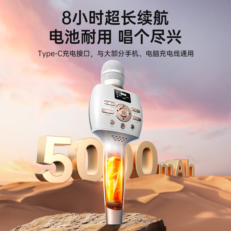 魅鸟智屏音响麦PLUS话筒音响一体自带声卡麦克风 全民k歌麦克风魅鸟唱吧家庭ktv 主播直播户外唱录歌 25款PLUS升级版【店铺爆款】40W超大音量