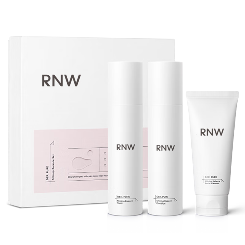 如薇（RNW）烟酰胺护肤水乳套装4件套晶萃套盒氨基酸洗面奶200g保湿清洁男女