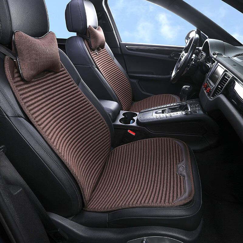 五福金牛汽車(chē)座墊馬鞍墊夏季通風(fēng)透氣四季通用坐墊小蠻腰透氣座套 金牛4號5座咖色[高粱殼填充款