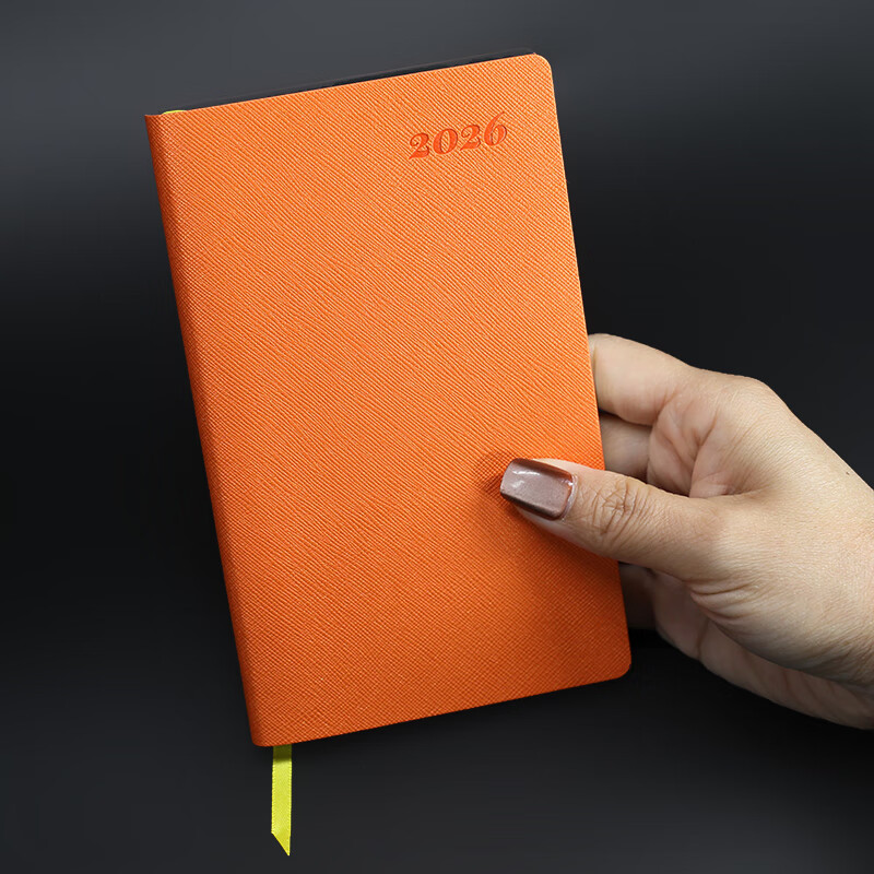 记忆印象 2026年效率手册 日程本小本子 口袋工作笔记本子记事本效率手册计划手帐软面抄定制logo 熔岩橙