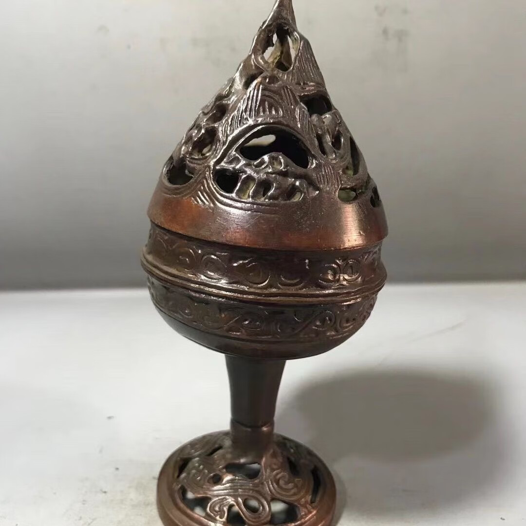 仿古铜器博山炉古代香炉家用供奉小玄纹香薰炉摆件家居工艺品