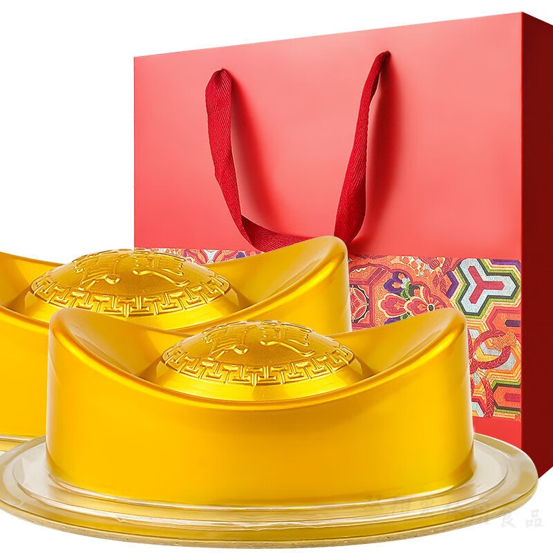 食芳溢廣東特產(chǎn)年糕 糯米糕點中食順香金元寶年糕紅糖味450克春節(jié)年貨禮 450克元寶2個贈禮品袋