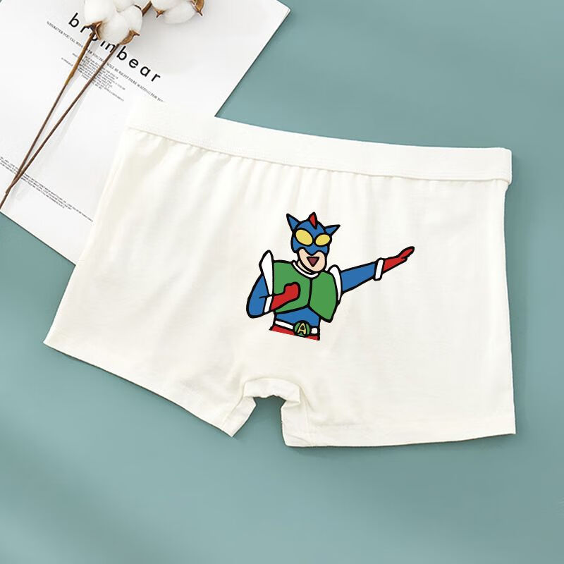 橦舟渡蜡笔小新同款内裤男生动感超人卡通可爱创意平角裤夏季四角裤衩