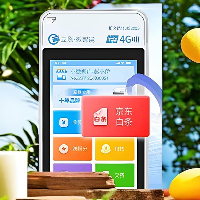 嘉联支付2024新款刷卡机收银机二维码拉卡拉信用卡扫码银联通用消费机个人小微