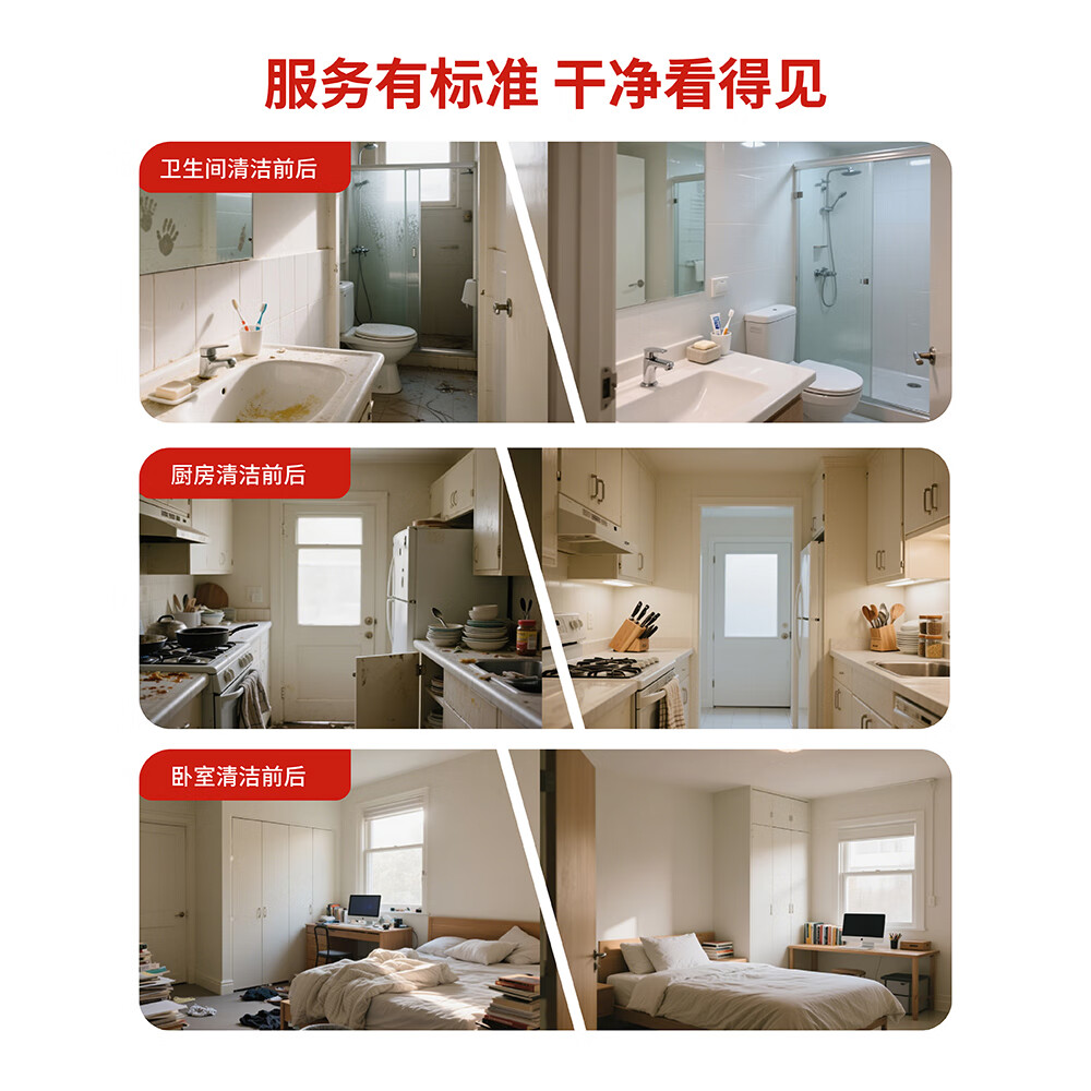 【鲸洁邦】极速同城家政保洁上门服务    新房开荒保洁上门服务  专业开荒保洁上门服务 开荒保洁≥150㎡按平方收费（有柜子）