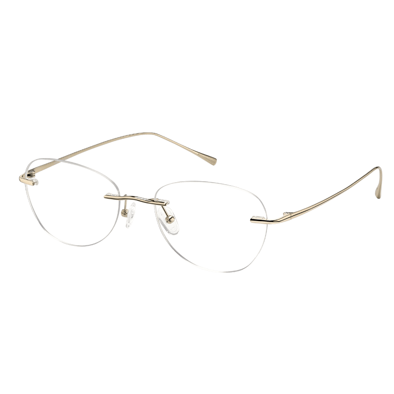 LOHO無框近視眼鏡女可配度數(shù)防藍(lán)光純鈦超輕純欲眼睛鏡架LH09115