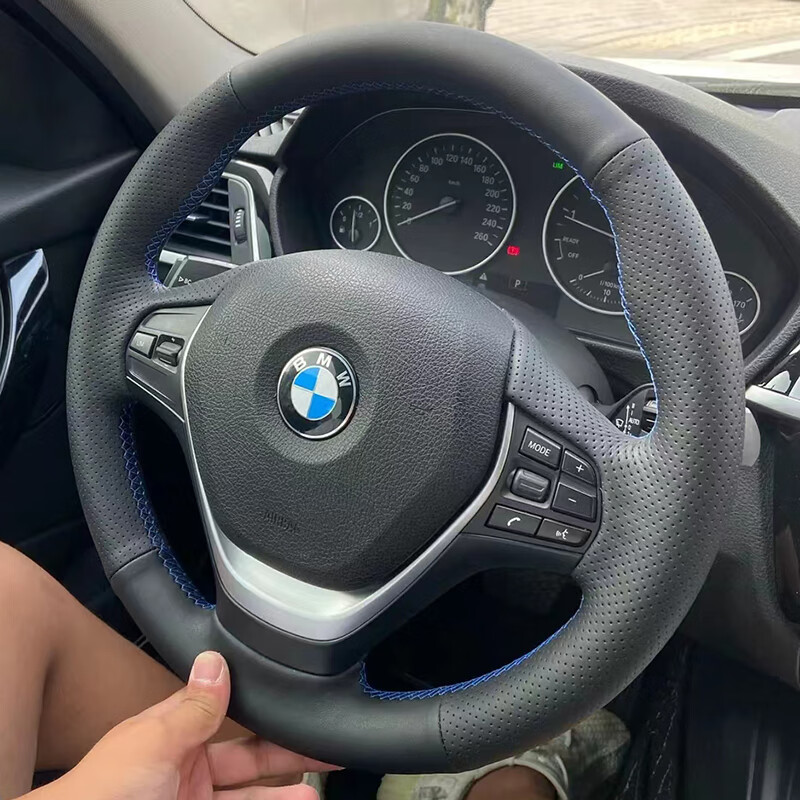 莱鸣宝马新老款5系3系4系1系7系6系gtx1x3x5m3m4方向盘套真皮把套手缝