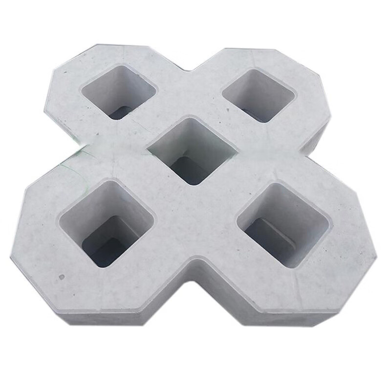 双八字植草砖停车场 混凝土空心草坪砖 路面水泥生态绿化砖 浅灰色