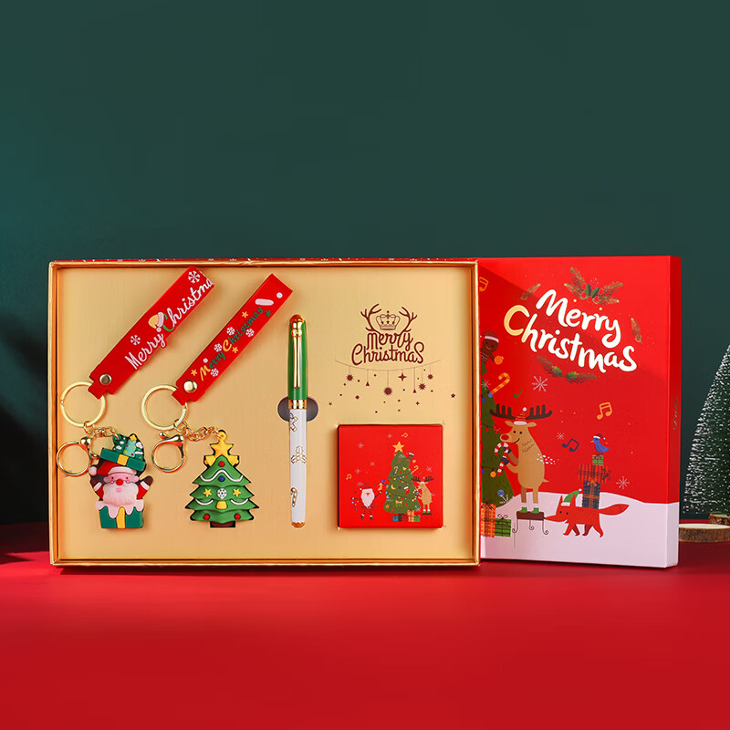 DUKE公爵2026马年福笔套装3红色气氛款铱金笔钢笔墨水笔自用书写送人自用书写顺滑可用墨囊 圣诞挂件套装（绿色钢笔)
