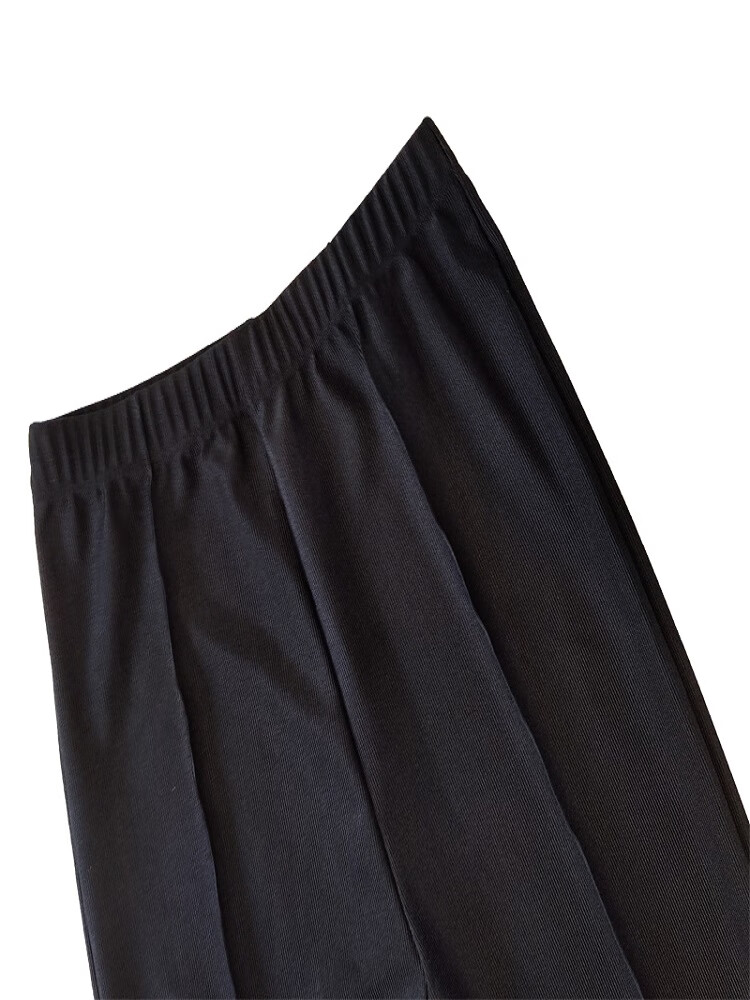 老式条纹健美裤90老款脚蹬踩脚裤中老年女士宽松大码外穿打底裤 黑色