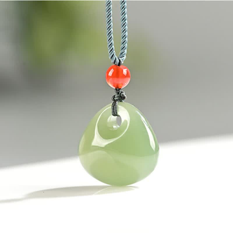 然真和田玉吊坠女平安锁如意锁玉坠晴水绿玉石项链儿童小挂饰 青白玉