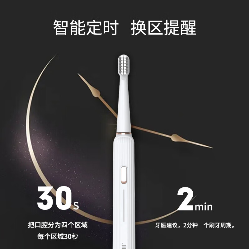 志高【母亲节礼物】智能电动牙刷成人学生情侣声波牙刷结婚伴手礼红色锦鲤生日礼物送母亲 Pro2-典雅白【到手4刷头】