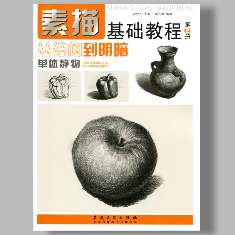现货 素描基础教程 第2册 单体静物 从结构到明暗 学生成人绘画技法