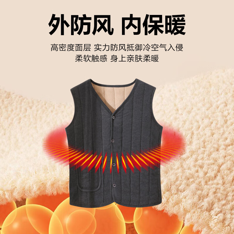 甜蜜邂逅羊毛马甲女秋冬加绒加厚保暖背心可外穿短款修身大码坎肩 藕粉背心女 3XL(150-170斤)