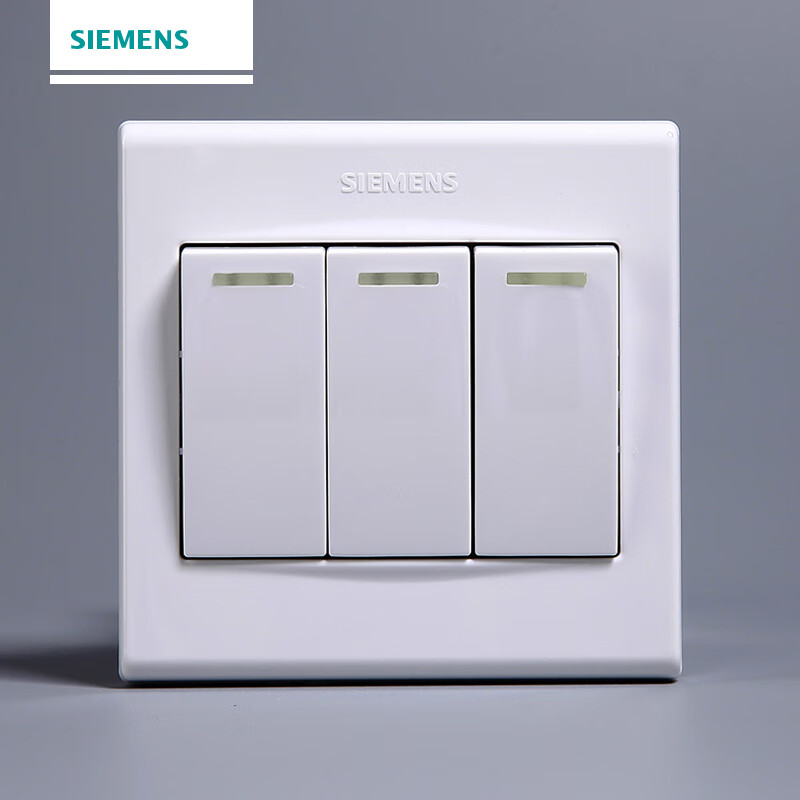 西门子开关面板暗装墙壁86型插座品宜系列雅白三开单控开关带