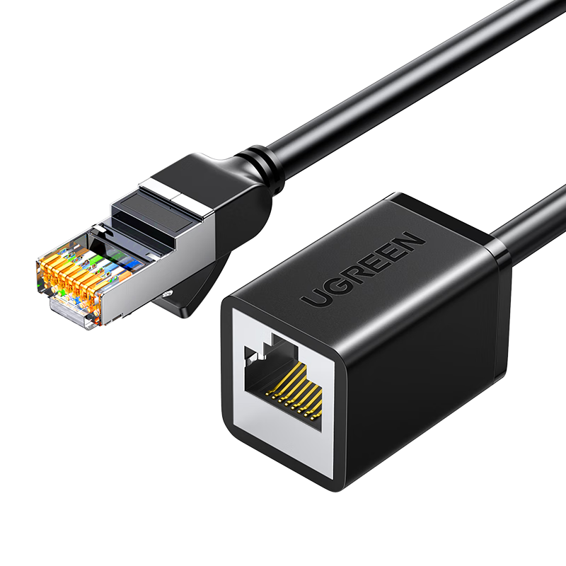 綠聯(lián)RJ45網(wǎng)線延長線 六類cat6類網(wǎng)線網(wǎng)口接頭延長器 千兆網(wǎng)絡(luò)寬帶公對母接口雙絞連接線純銅0.5米11278