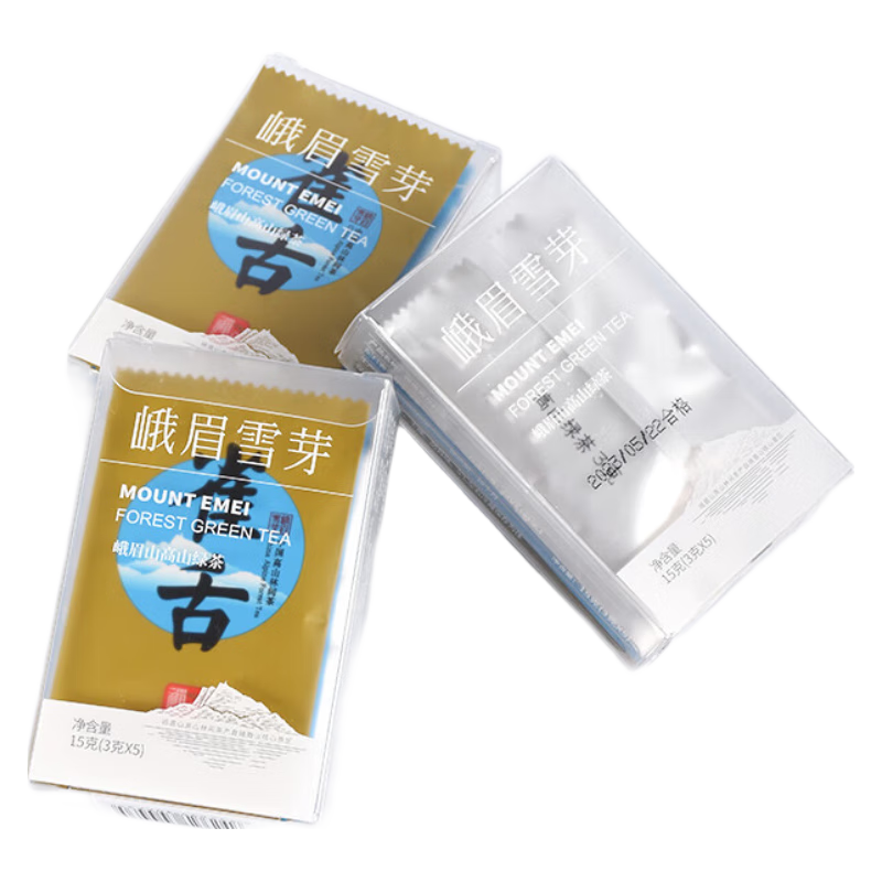 峨眉雪芽 綠茶伴手禮15g 雀舌禪心+雀舌+毛尖+手工茶+毛峰透明版