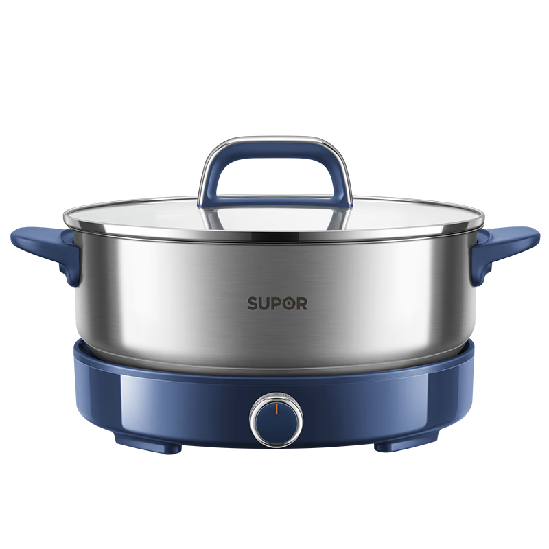 苏泊尔（SUPOR）0涂层不锈钢电火锅 超薄速沸电煮锅 火锅专用锅 家用多功能分体电热锅 4L涮肉多用途H40YK783 