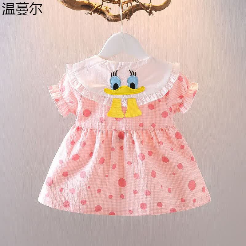 蔓尔女婴夏装裙子女童卡通连衣裙2022夏季新款女宝宝短袖公主裙小女孩