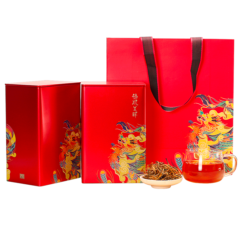宮明 茶葉 有機古樹(shù)紅茶 棲野紅茶 豐茸皇后 蜜香大金芽 滇紅茶金螺 蜜香大金芽300g（雙罐禮盒裝）