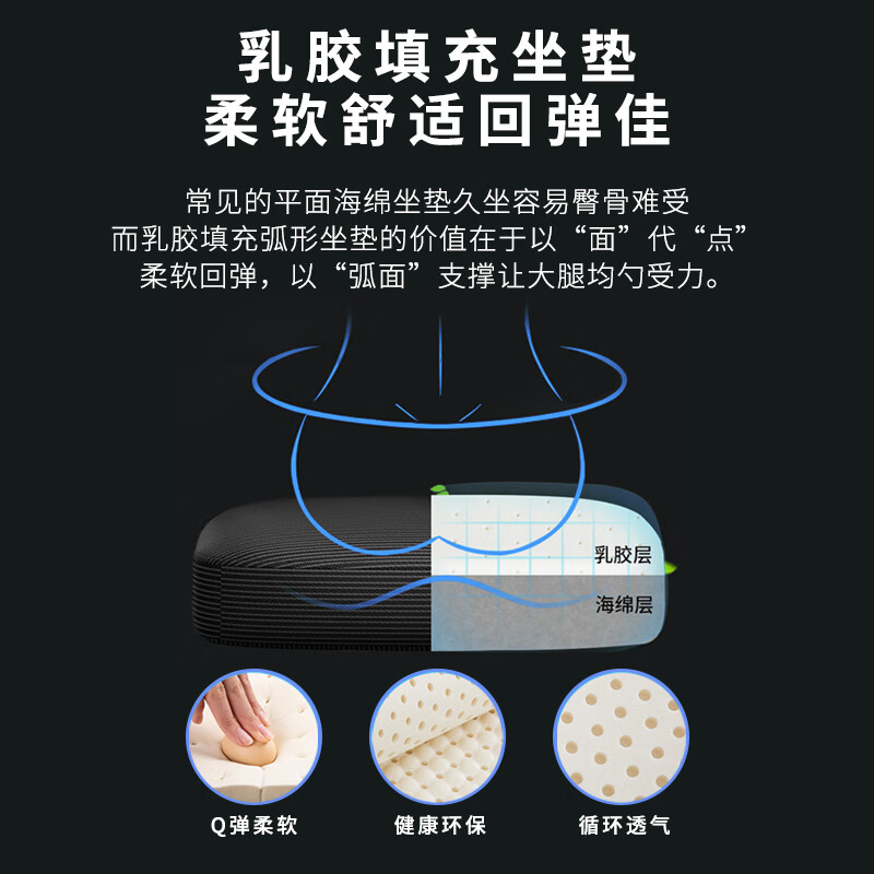 TOAI 拓艾D1人体工学椅电脑椅 电竞椅 办公椅子人工力学椅学生椅凳子 D1翻转扶手+多功能头枕-黑框黑网