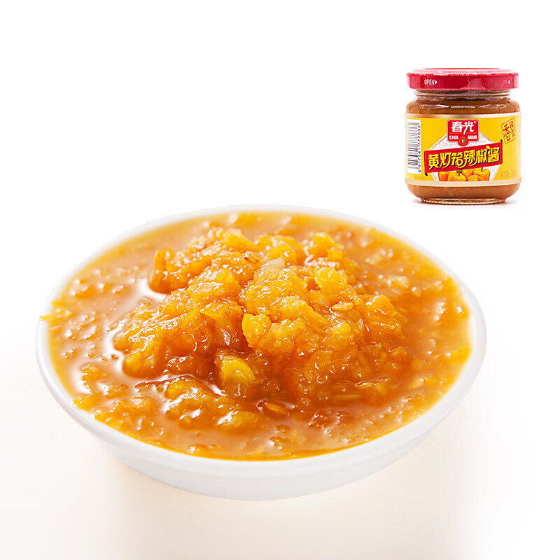 春光海南特產(chǎn)黃燈籠辣椒醬150g*3瓶香辣蒜蓉超特辣黃剁椒酸湯肥牛 100gX1瓶(香辣)