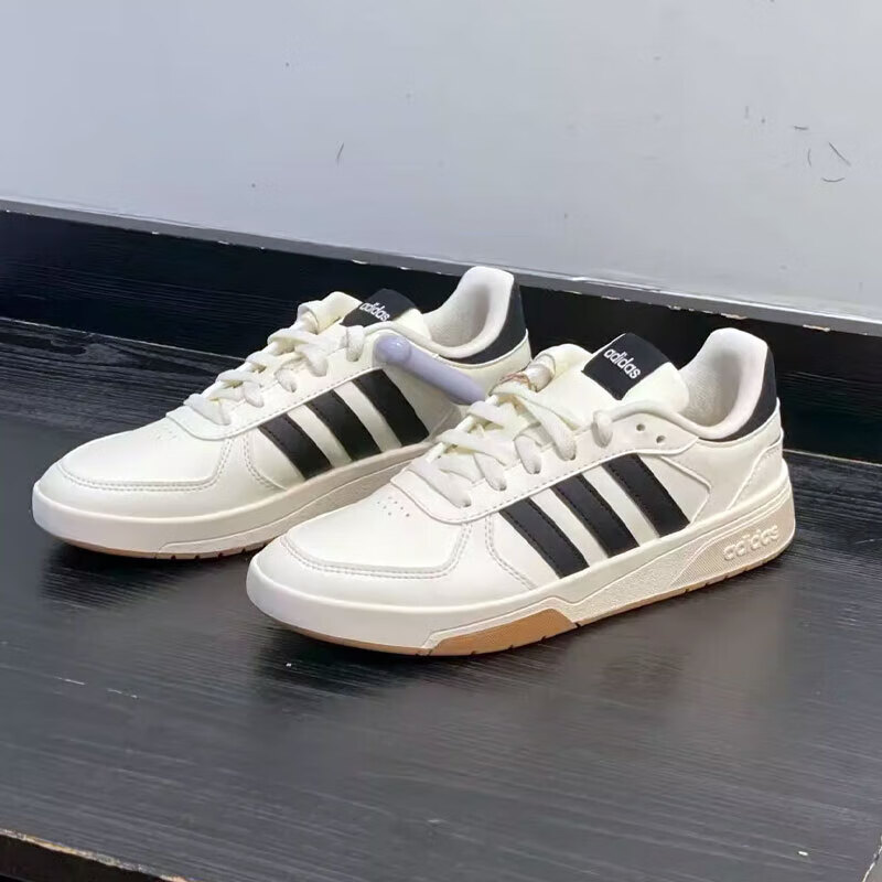 阿迪达斯（adidas）男女鞋休闲鞋时尚简约舒适休闲防滑轻便耐磨复古秋季低帮运动板鞋 KI6783/米白/黑 35.5
