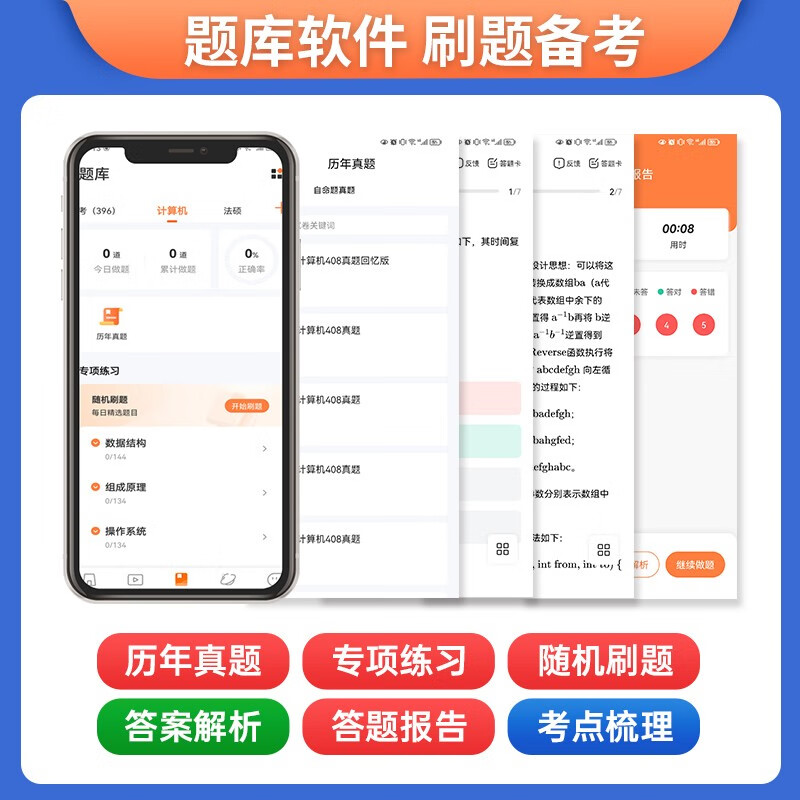 可搭王道 天勤2025计算机考研408基础综合8套卷+历年试题详解（2015-2024年）套装共2册详情图