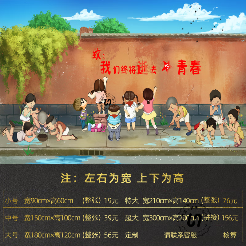 墙贴装饰画怀旧墙面装饰小卖部80年代墙纸复古海报墙贴港 马路边边m