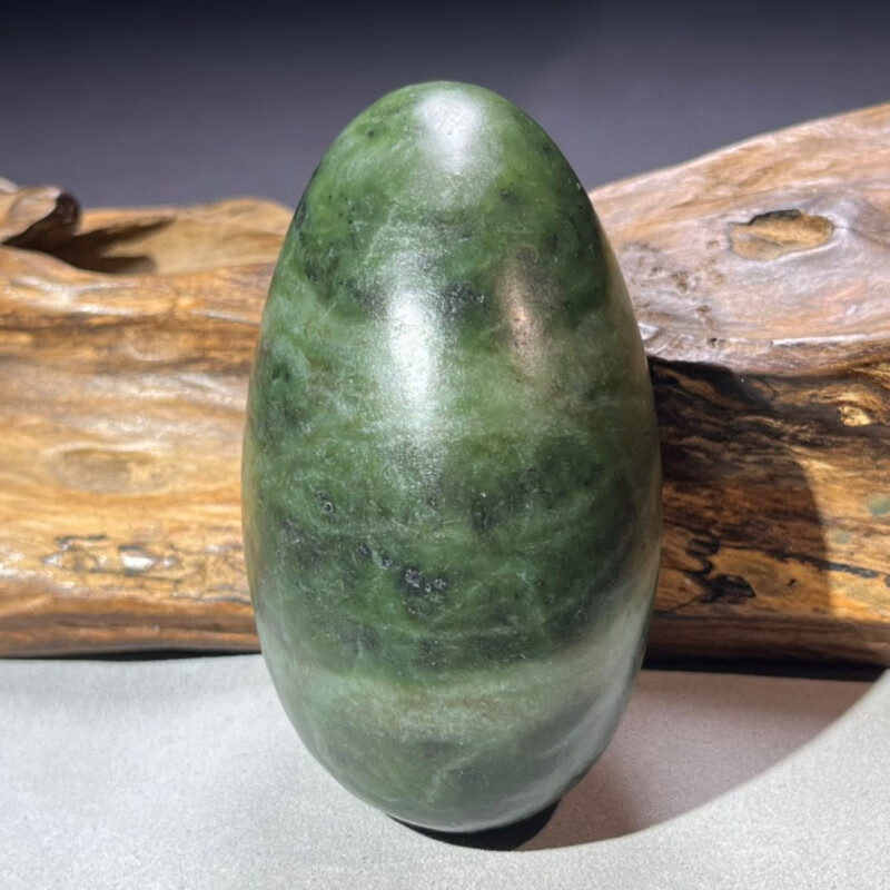 甘夏 新疆和田玉碧玉籽料原石手把件大料子独籽