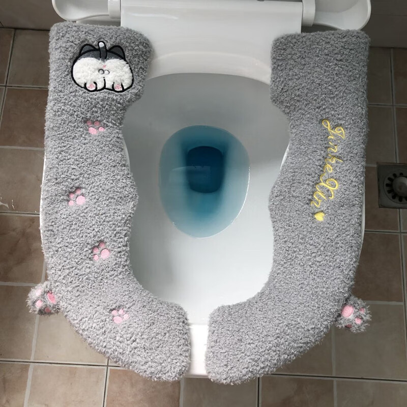 晗阳冬季马桶坐垫加大葫芦葫芦形加厚加大马桶垫套圈两片款通用家用亲