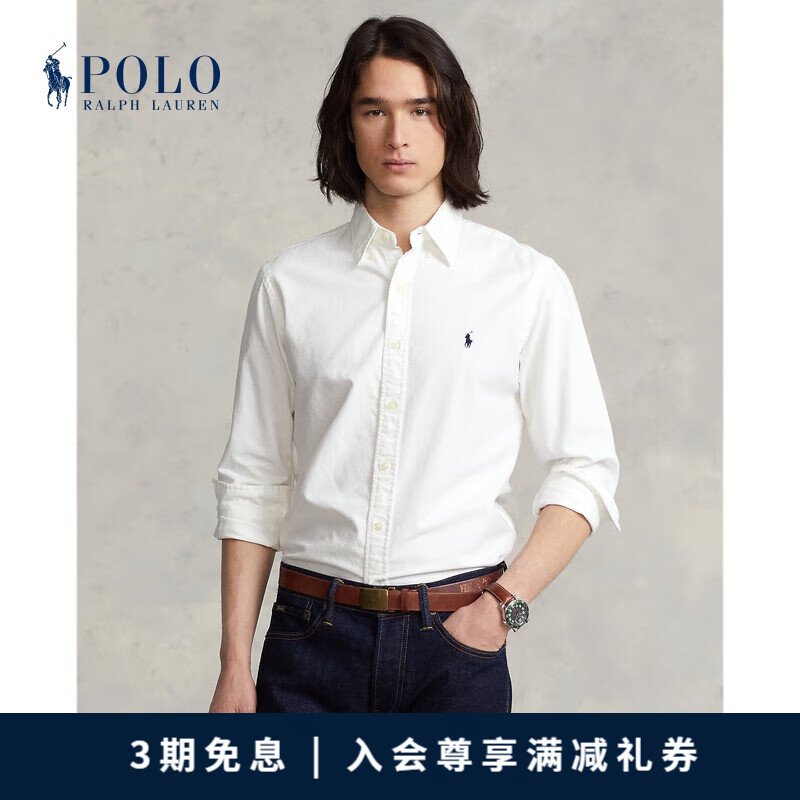 Polo Ralph Lauren 拉夫劳伦男女同款 经典牛津布衬衫RL11898 100-白色 M