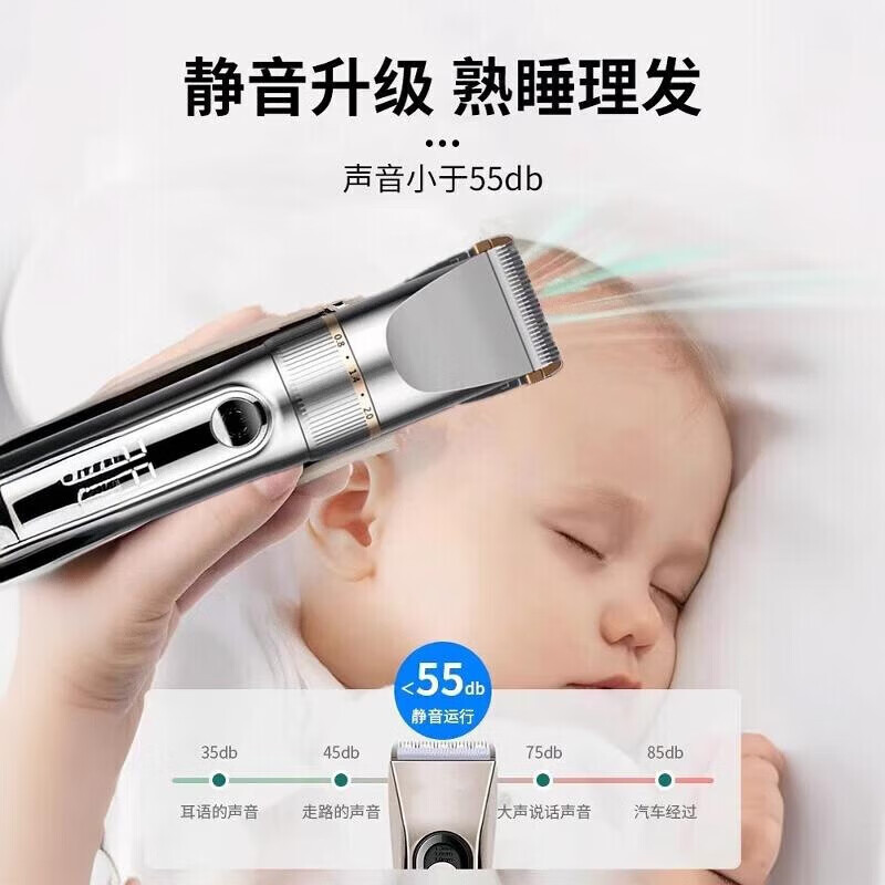 PNLRUPIS2026大功率电动理发器全身水洗电推剪家用自己剃发成人婴儿理发 升级款 II 全身水洗II 香槟金 数显标配+平剪+牙剪+备用刀头