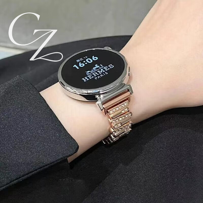 适用华为GT6表带蝴蝶扣gt5手表金属腕带gt4/gt3女watch5/4pro/3 玫瑰金 华为GT4/GT5 41mm/GT5Pro42mm