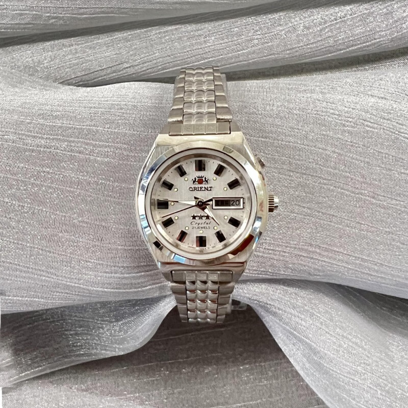 东方双狮(orient)90年代双狮三星手表自动机械表夜光复古女士手表