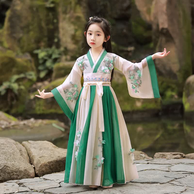 wonst汉服女童超仙古装2024新款小女孩古风唐装襦裙中国风儿童汉服