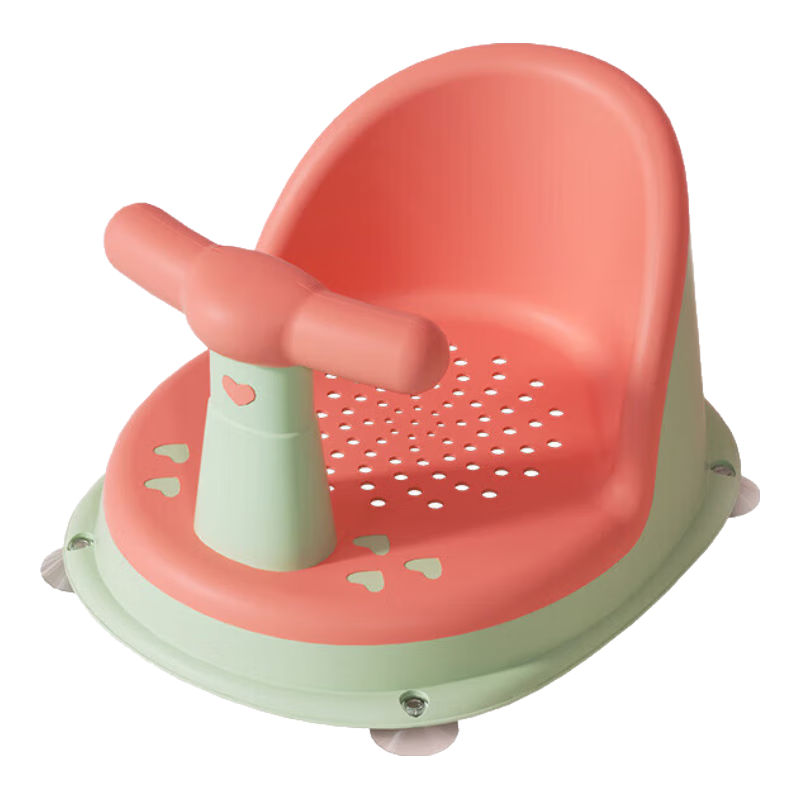 艾杰普婴儿洗澡座椅 宝宝洗澡神器新生儿洗澡坐凳防滑浴凳-浅粉绿