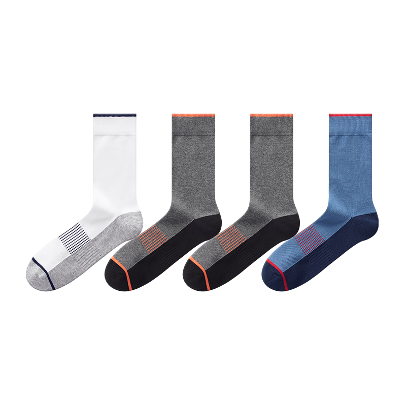 京舒棉京东自有品牌棉·男轻运动长绒棉吸湿排汗抗菌软棉棉中筒长袜