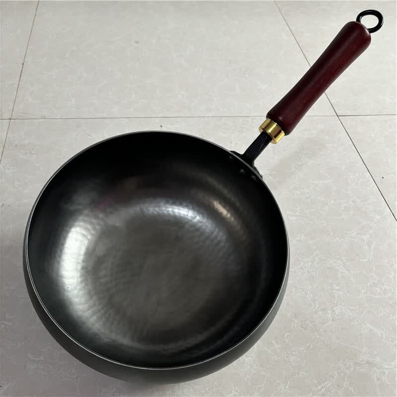 【东来严选】章丘大肚铁锅手工锻打燃气灶电磁炉炒锅炒菜锅不粘锅 章丘大肚锅 28cm 圆底款（送盖铲勺）