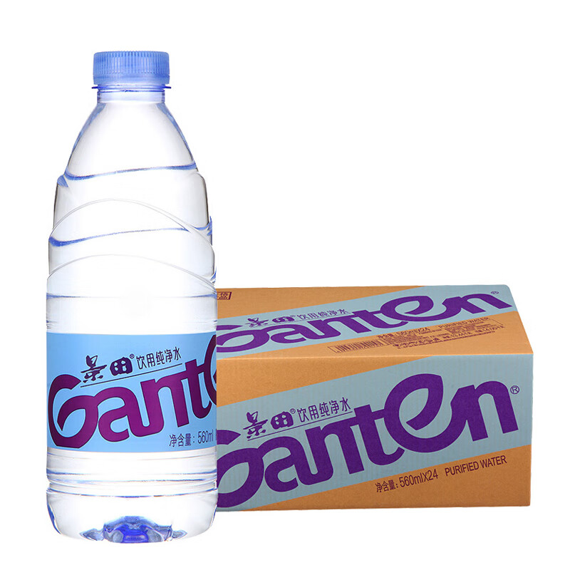 景田gentan纯净水560ml包装饮用水箱装瓶装水开会活动用企业采购 纯净