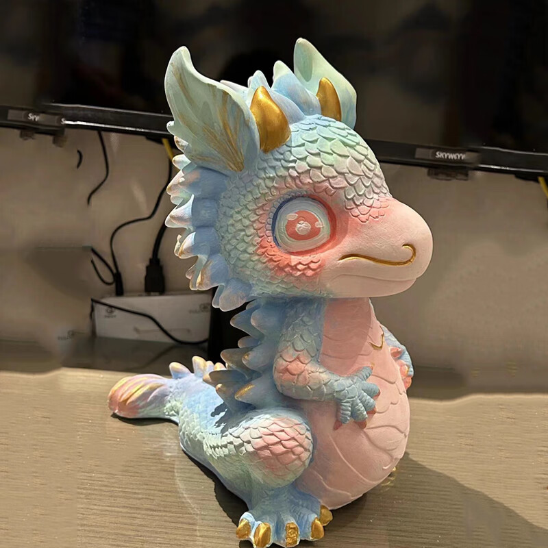 创京懿选石膏娃娃龙宝宝龙年石膏娃娃手工diy龙宝填充涂色白坯涂鸦