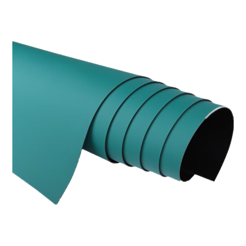 安達通 防靜電臺墊 膠皮地墊桌墊橡膠墊高溫維修工作桌墊 抗靜電桌布綠黑 1000*10000*2