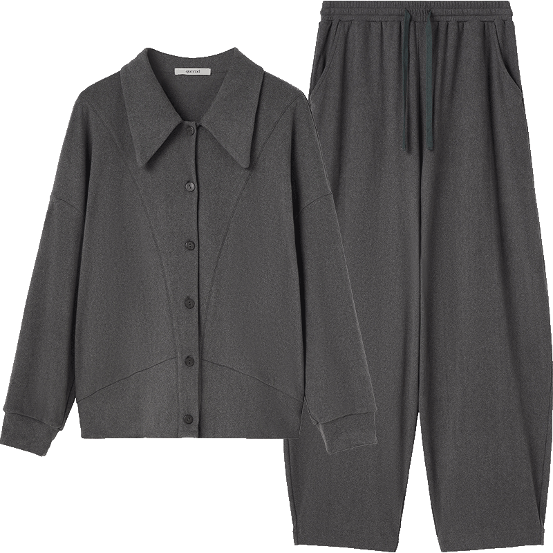 淳度淳度 秋冬抓绒家居服女睡衣 深花灰 XL